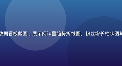 同人动漫网站创作者后台数据看板截图，展示阅读量趋势折线图、粉丝增长柱状图与收益报表，界面简洁专业